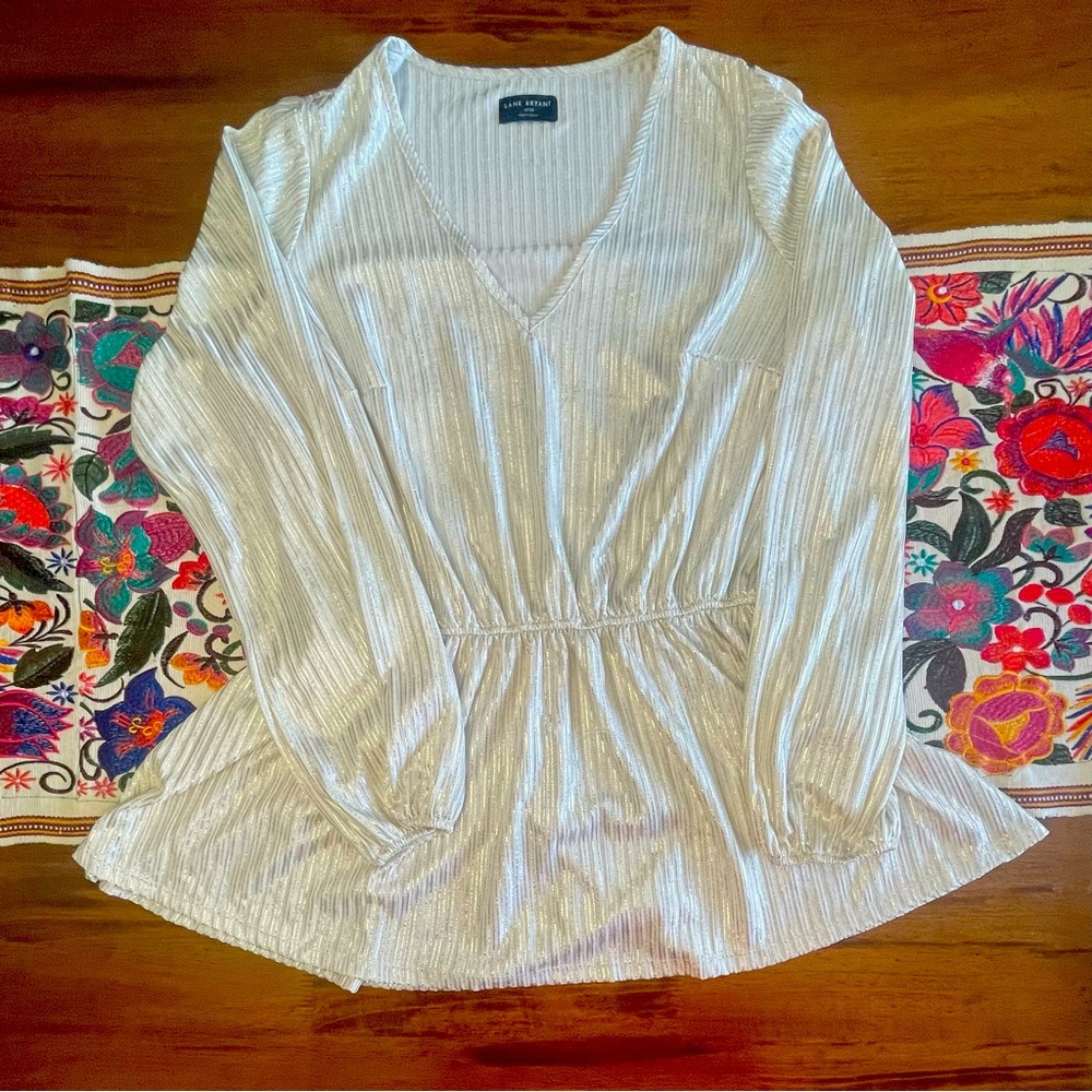Lane Bryant ribbed plus size dress shirt. Like new wore once for birthday.